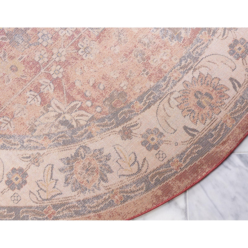 Tapis brun à motif oriental Bally''s, Rond 8 pi