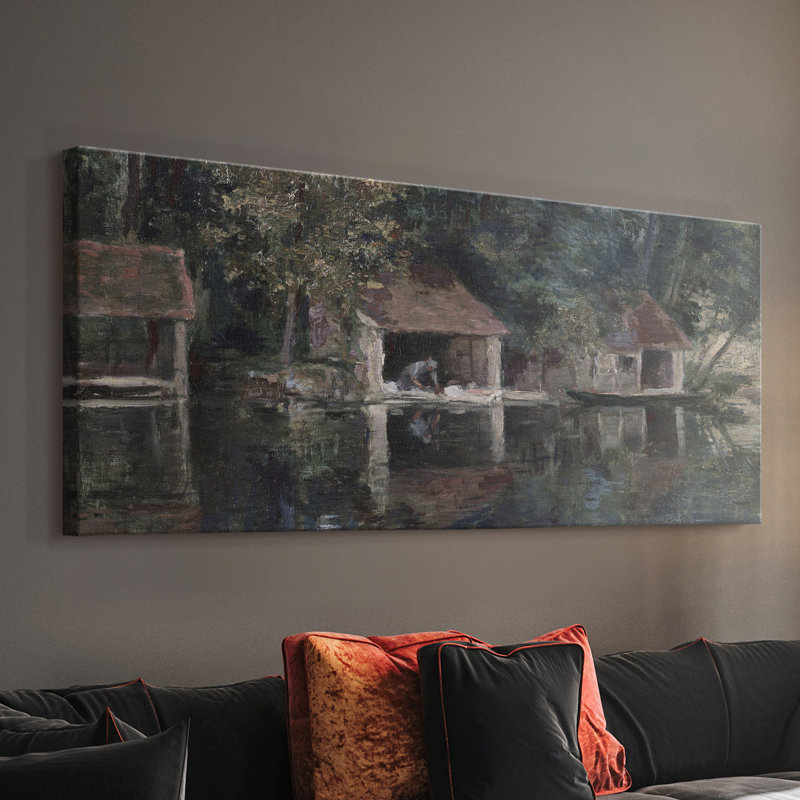 Paysage, série Dxxxiv, toile tendue avec châssis, prête à être accrochée, H 12 po x l 30 po