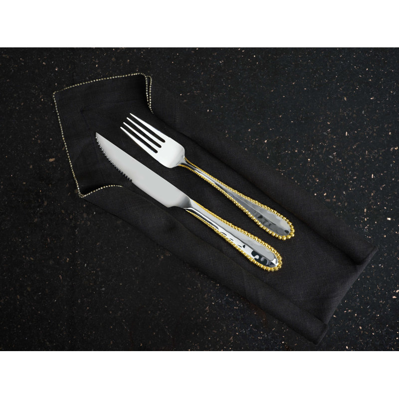 Molten 4 - Piece Stainless Steel Steak Knife Set, Gold