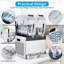 Machine à barbe à glaçons commerciale haute efficacité - 24 L (2 x 12 L) Machine à boissons glacées et margarita, blanc, 700 W