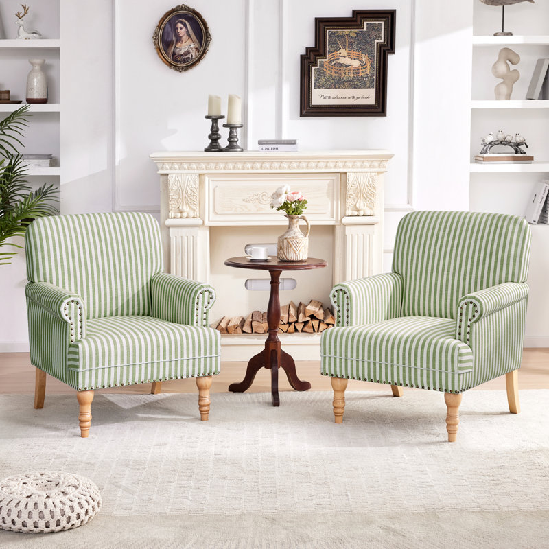 Upholstered Armchair, Green