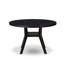 Ensemble de cuisine 5 pièces style Mid-Century avec 4 chaises de cuisine en polyester texturé brun, haut dossier et une table de cuisine au fini noir sablé.-1372937911-1372937904