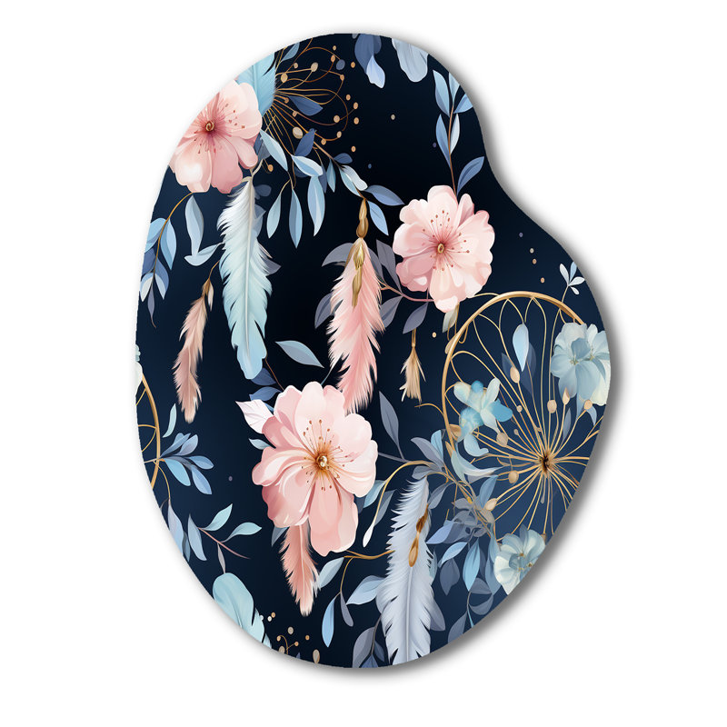 Tizian - Art mural floral de forme irrégulière, sculpture murale asymétrique en métal, H 38 po x l 28 po x P 1 po