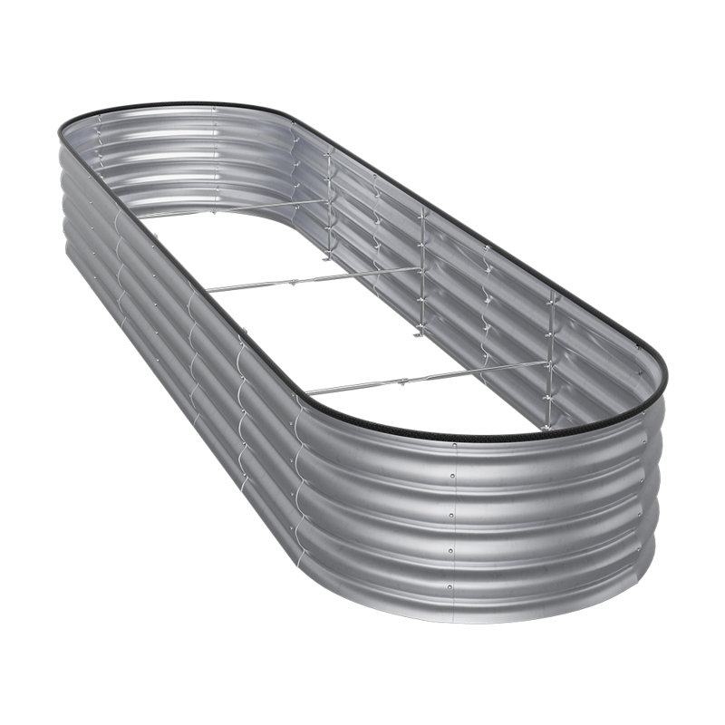 Metal Raised Garden Bed, 42cm H x 320cm W x 80cm D