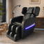 Fauteuil inclinable de massage Zero-Gravity à pression d'air pour tout le corps, housse en polyuréthane noir, 6 roulettes pour la thérapie du cou et de la taille
