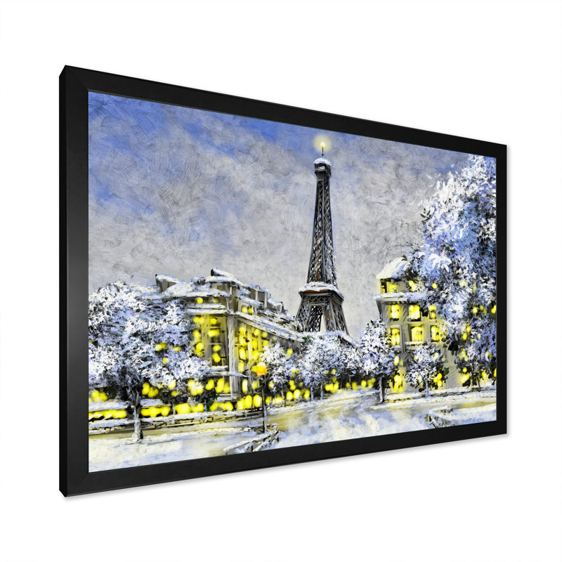 Paris à Noël, hiver Iii - on, Cadre d'angle fermé noir, H 8 po x l 12 po x P 1 po