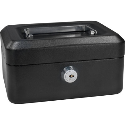 6" CASH BOX W KEY LOCK BLK