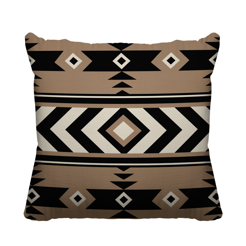 Coussin intérieur / extérieur Fika Southwestern, L 17 po x H 17 po, Beige