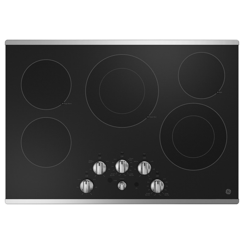 Electric Cooktop with 5 Elements, Stainless Steel
