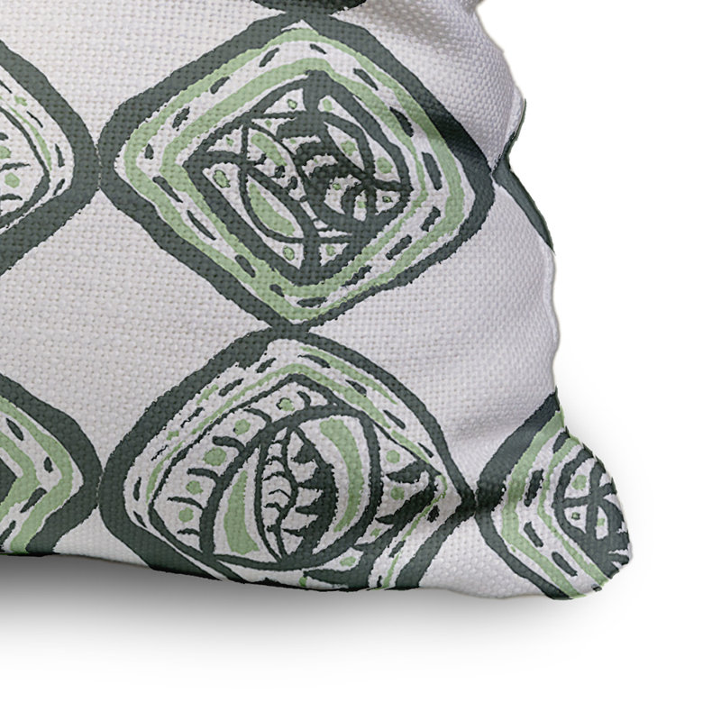 Geometric Reversible Throw Pillow, 20" x 20", Green