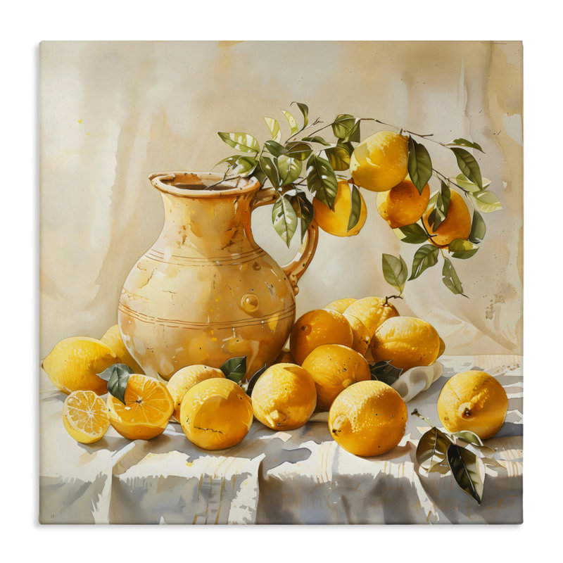 Rétro citrons et toile de pichet, conception par LSR Creative Studio, H 24 po x l 24 po