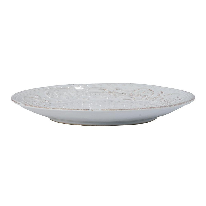 Ensemble de 4 assiettes évasées 11 po de diamètre rustique - crème