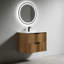Meuble-lavabo mural 30 po avec panneau cannelé 3D et lavabo intégré en céramique