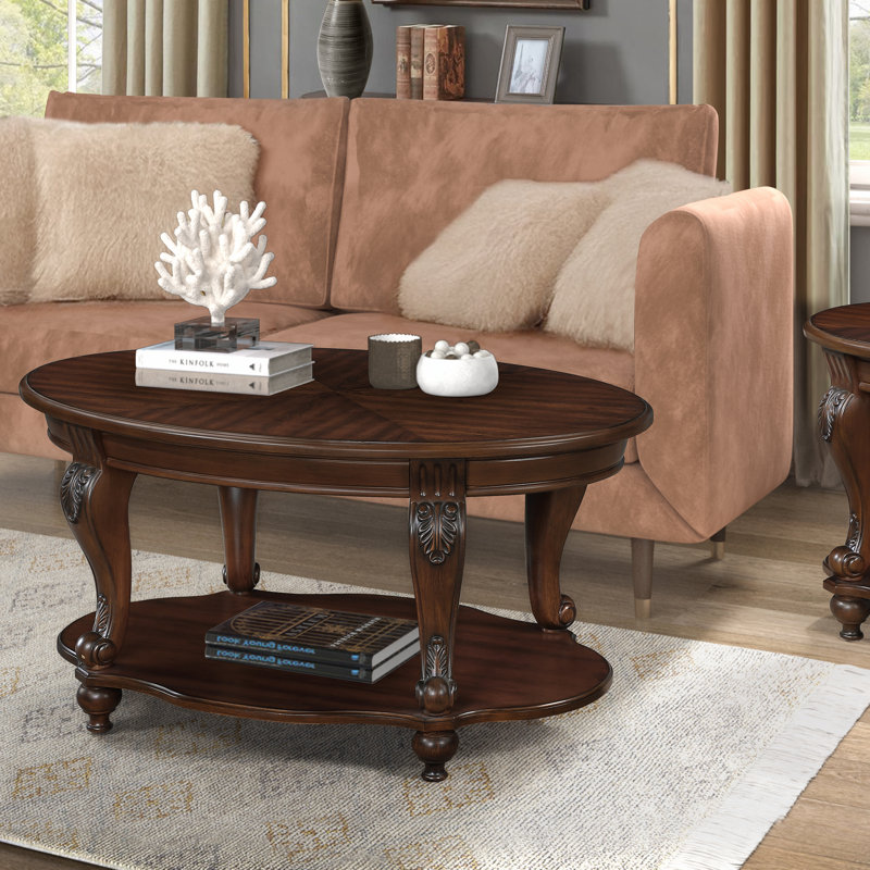 Table basse ovale en bois, Cerisier