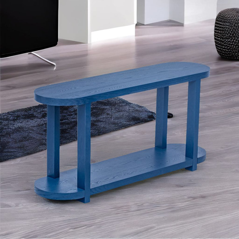 Table d'entrée en placage de frêne, Bleu