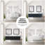 Meuble-lavabo double 60 po bleu X P 22 po D, dessus en marbre de Carrare et ensemble de robinet-1795495016