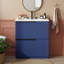 Meuble-lavabo BOV de 76 cm (30 po) au design cannelé, avec lavabo en céramique et tiroirs de rangement séparés-727607097