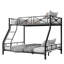 Lit superposé simple au dessus d'un lit double en métal, structure en acier robuste avec garde-corps, lit superposé peu encombrant pour la chambre et l'école-129854831