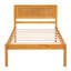 Structure de lit plateforme avec tête de lit, support à lattes de bois, aucun sommier requis, simple, chêne-2120827460-2120827471