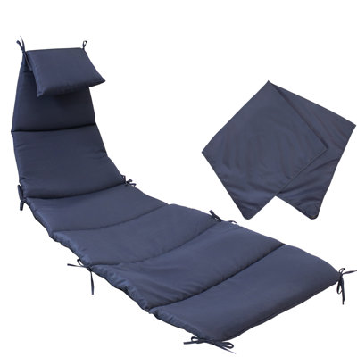 Outdoor 2" Hanging Lounger Replacement Cushion and Umbrella Set - Navy