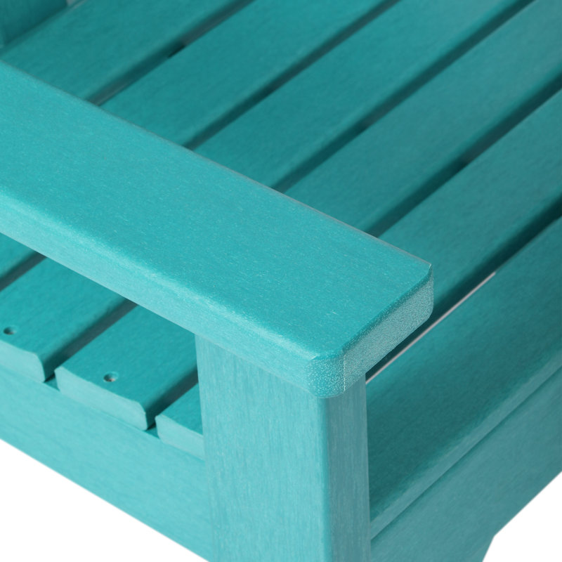 Ensemble de salle à manger avec table et accoudoirs de jardin 6 pièces Laguna Poly, Turquoise, 7 pièces : table, 6 chaises