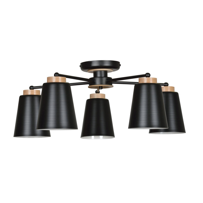 Neville Semi Flush Mount, Black