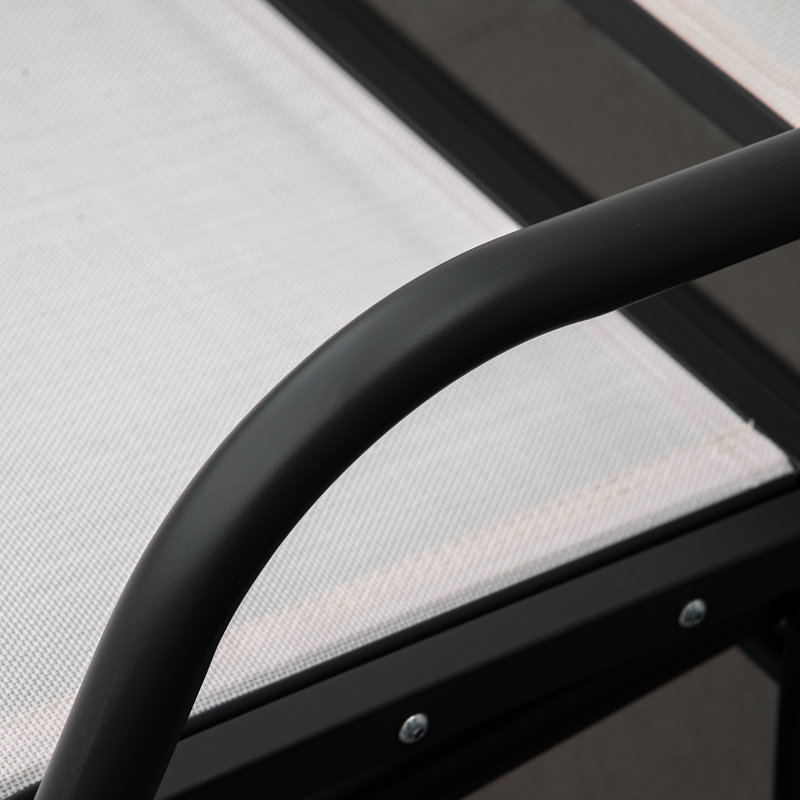 Banc oscillant pour 3 personnes Outsunny, Noir / crème / blanc