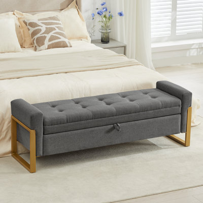 57'' Wide Tufted Rectangle Storage Ottoman