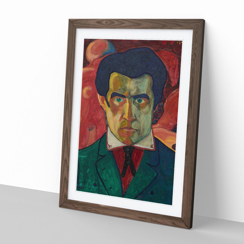 Self-Portrait by Kazimir Malevich - Picture Frame Painting, Walnut Framed, 65cm H x 48cm W x 2cm D
