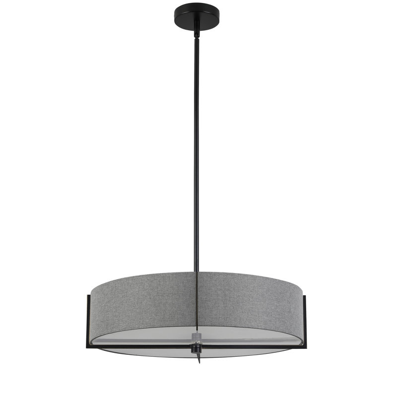 Preston 4 Light Incandescent Pendant, Matte Black, Gray