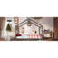 Lit double pleine grandeur sur plancher gris, bois massif, lattes de soutien, lit de bébé gris pour un développement créatif et sécuritaire, pour le développement imaginatif-130847314-130847313