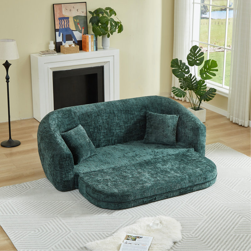 Canapé inclinable convertible Boneless Curved, Vert