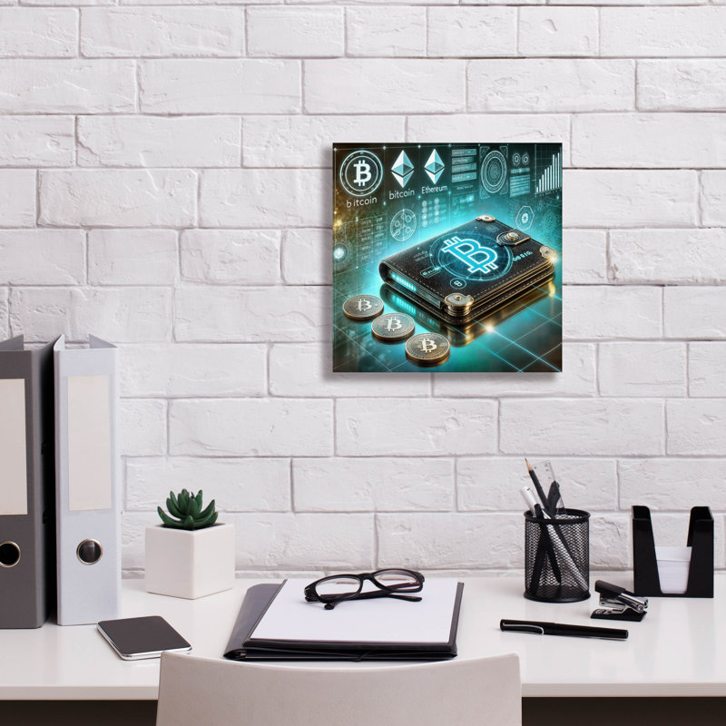 «Crypto Wallet» par Rey Klimt, art mural sur toile, H 12 po x l 12 po
