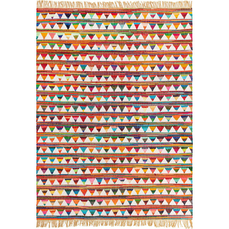 Jillann Cotton Geometric Indoor Rug, Rectangle 9' x 12'