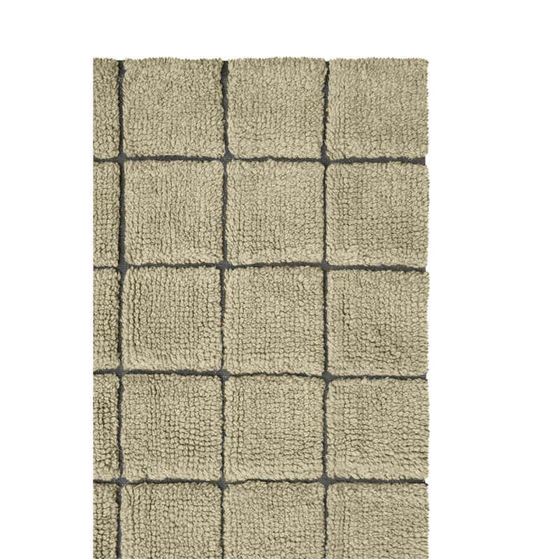Mosaic Wool Geometric Area Rug in Green, Rectangle 7'6" x 9'10"