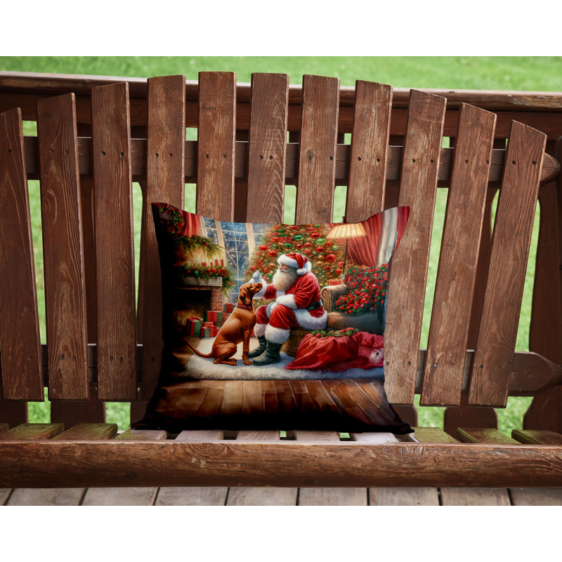 Coussin Vizsla and Santa Claus, H 14 po x l 14 po