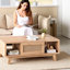 Table basse de rangement Mid-Century avec tiroir en rotin-1454182784