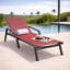 Marlin Outdoor Patio Reclining Chaise Lounge Arm Chair with Powder-Coated Aluminum Frame- Breathable Sling Mesh Fabric, Adjustable Backrest-124823761-124823755