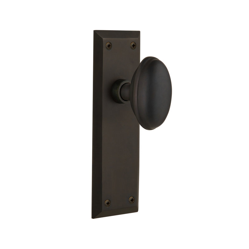 New York Plate with Homestead Door Knob, 2-3/4”, Oil-Rubbed Bronze