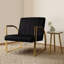 Chaise longue en velours 26 po Jadeline
