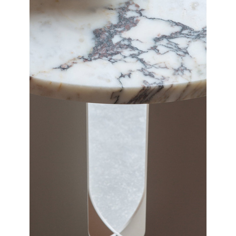 Androgyne Marble End Table, Calacatta Viola Marble/Black