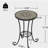Patio Side Table with Shelf,Brown+Black
