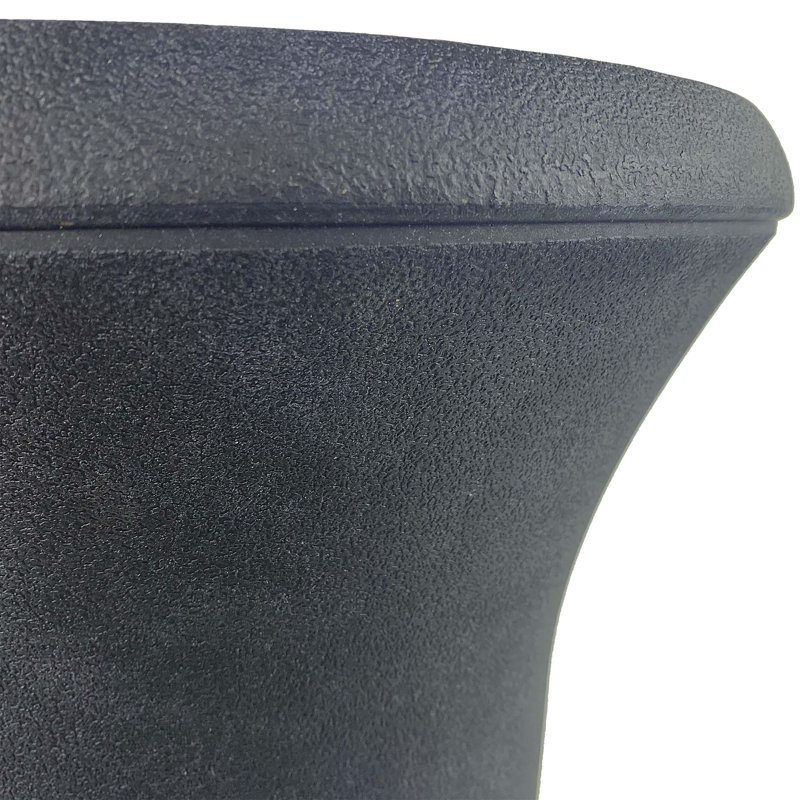 Winston 16 Inch Black Resin Outdoor Urn Planter