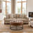 Owen Genuine Leather Round Ottoman-1381695356
