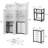 63" W White Pantry Cabinet with 4 Doors & Rolling Carts