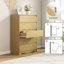 Grande commode à 5 tiroirs en bois avec coins arrondis, commode de chambre à coucher et commode, peut se combiner en commode double pour le salon et les chambres à coucher-189199524