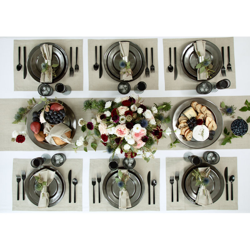 Diana - 100% Pure Linen Table Runner, 90" x 14", Natural