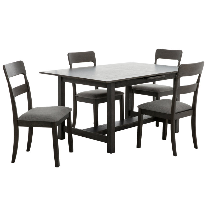 Ensemble de salle à manger extensible Winslow 5 pièces avec rallonge papillon autoportante (4 à 6 places)