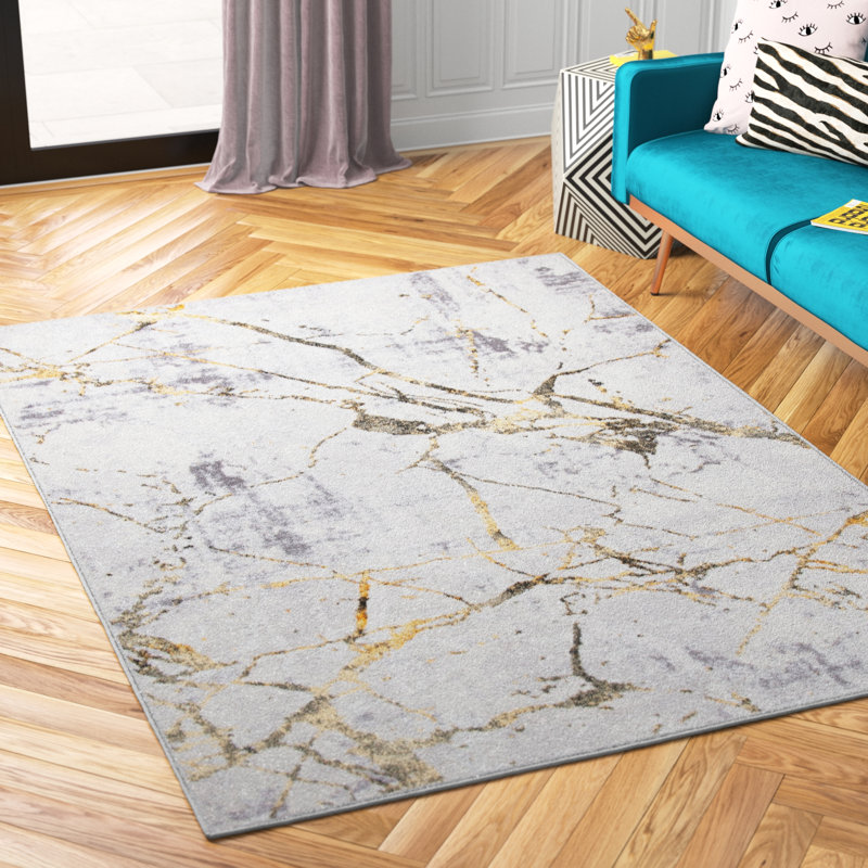 Tapis gris / doré Canipe, Rectangle 6 pi x 9 pi