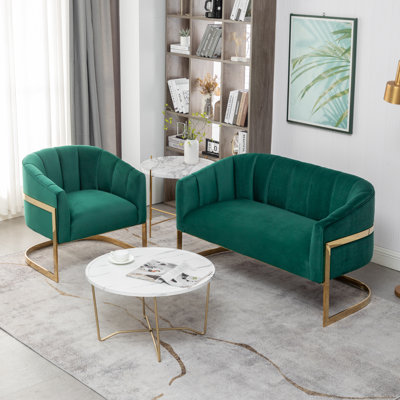 Tellico 2 Piece Velvet Living Room Set